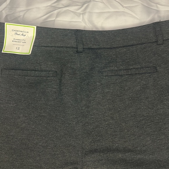 Charter Club Women’s Classic Straight Leg Pants - Heather Onyx Gray - Size 12 - Picture 8 of 14